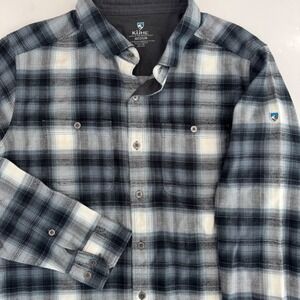 KÜHL‎ Flannel Shirt Mens M Plaid Button Up Long Sleeve Outdoor Hiking Casual